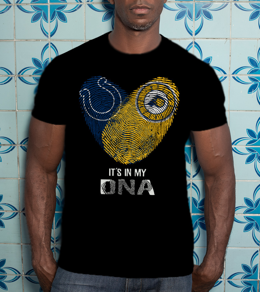 Colts Pacers It's In My Dna Heart Fingerprint Pride Indianapolis Fan T-Shirt