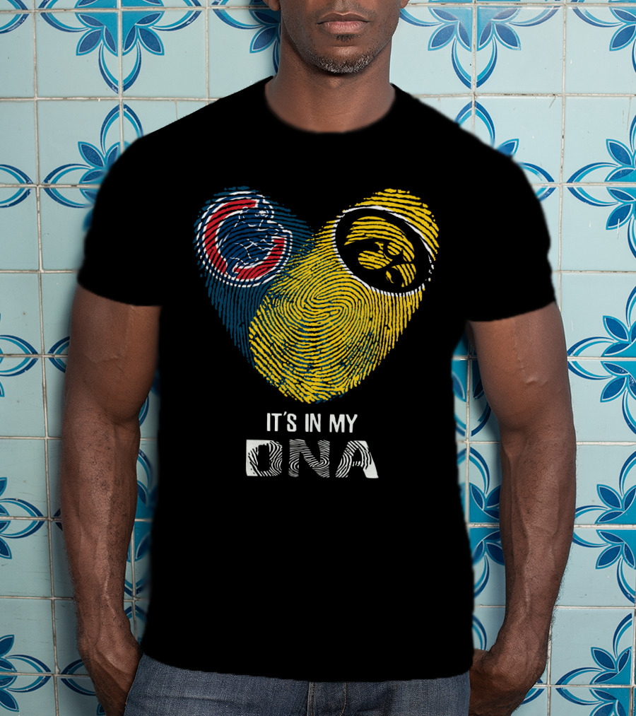 Chicago Cubs Iowa Hawkeyes It's In My Dna Fingerprint Heart T-Shirt
