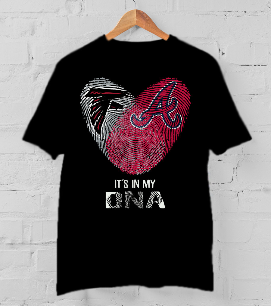 Falcons Braves It's In My DNA Fingerprint Heart T-Shirt