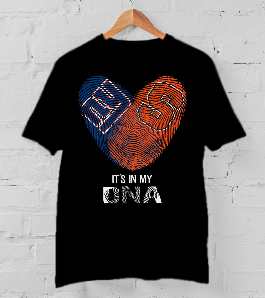 Giants Syracuse Orange It's In My DNA Heart Fingerprint T-Shirt