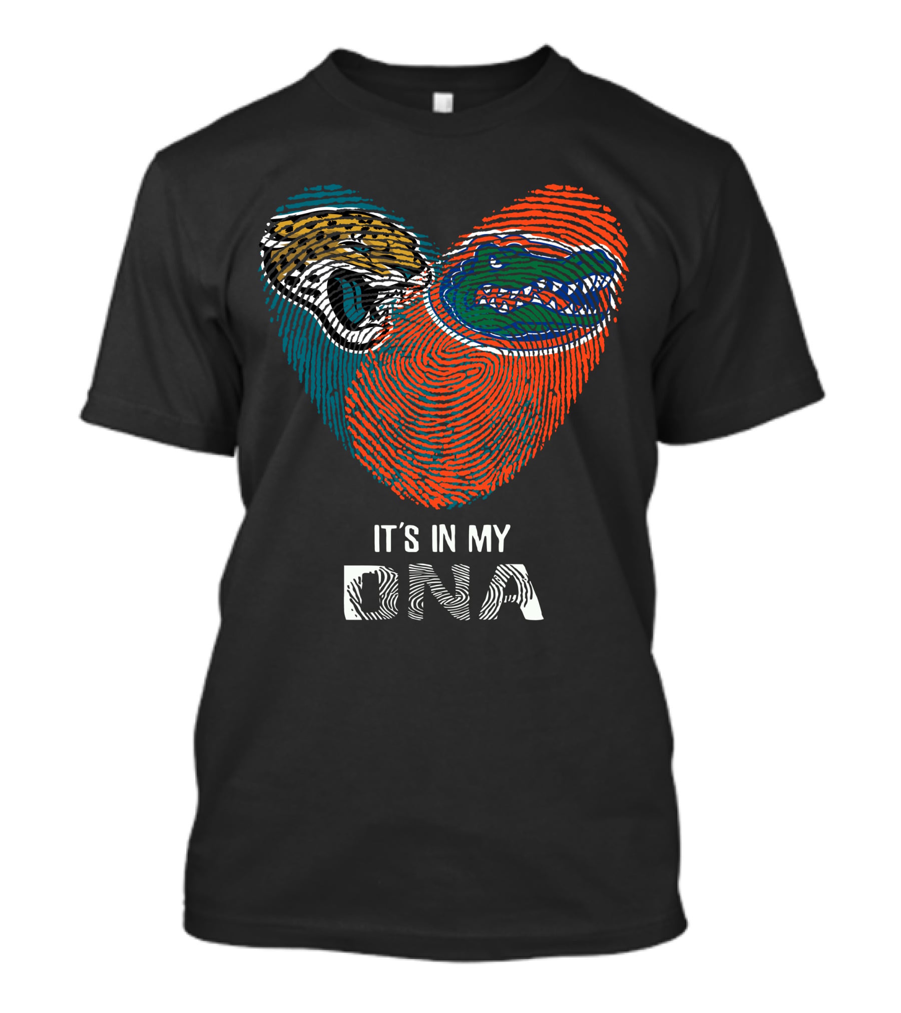 Jaguars Gators It's In My Dna Fingerprint Heart T-Shirt