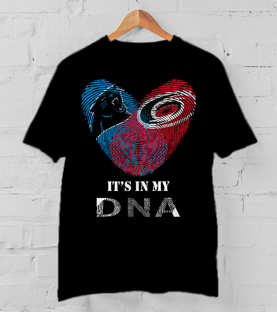 Panthers Hurricanes It's In My DNA Fingerprint Heart T-Shirt