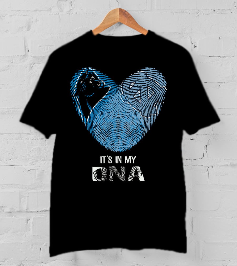 Panthers Tar Heels It's In My DNA Fingerprint Heart T-Shirt