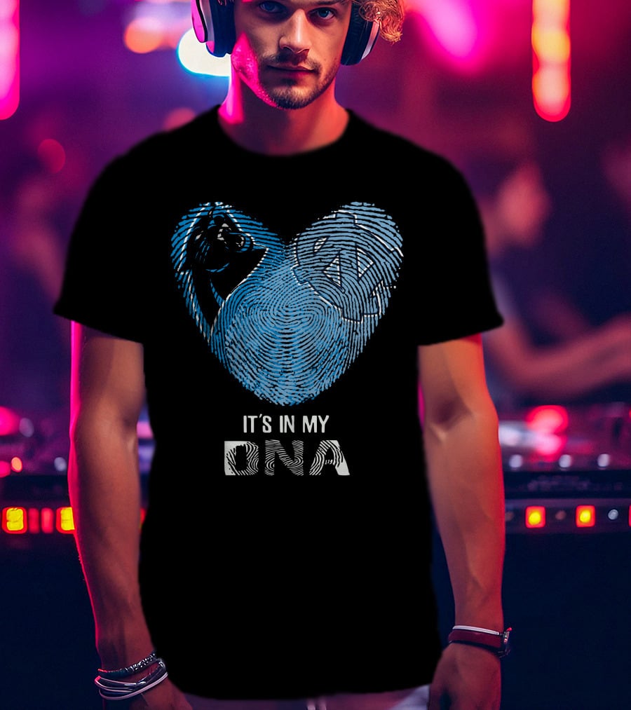Panthers Tar Heels It's In My DNA Fingerprint Heart T-Shirt