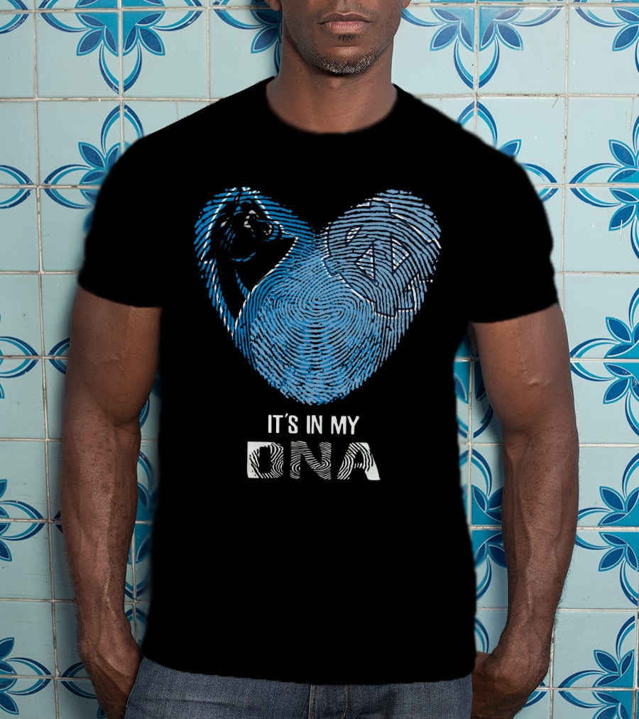 Panthers Tar Heels It's In My DNA Fingerprint Heart T-Shirt