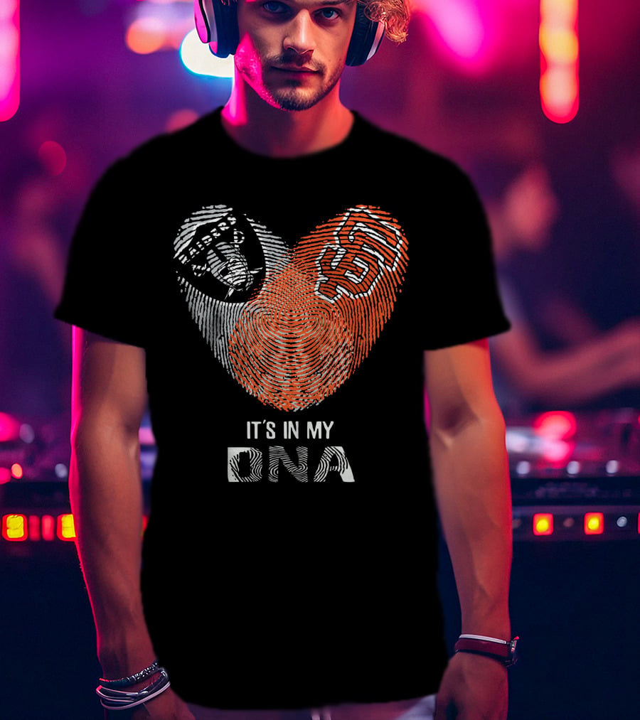 Raiders Giants It's In My DNA Fingerprint T-Shirt