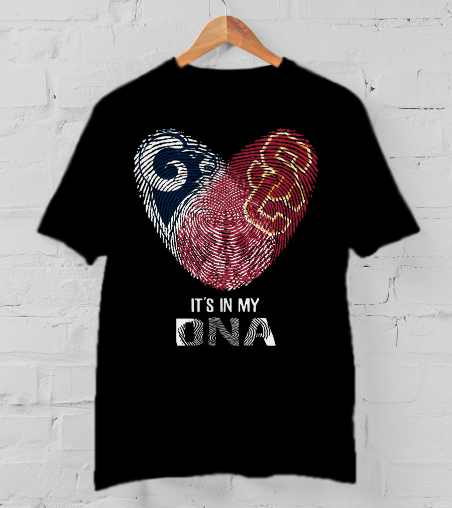 Rams USC Trojans Heart Fingerprint It's In My DNA T-Shirt