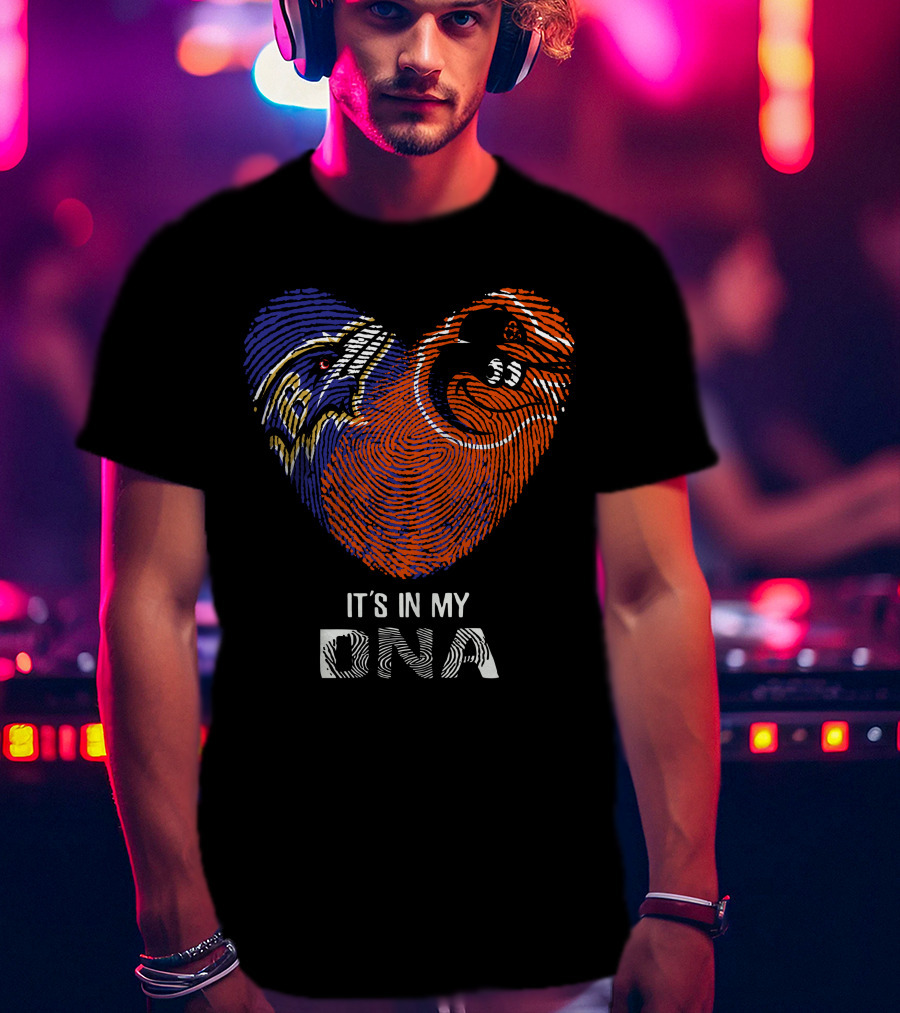 Ravens Orioles It's In My DNA Fingerprint Heart Ravens NFL Orioles MLB T-Shirt
