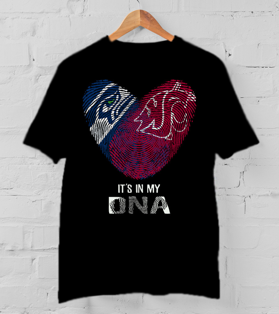 Seahawks Washington State It's In My DNA Heart Fingerprint T-Shirt