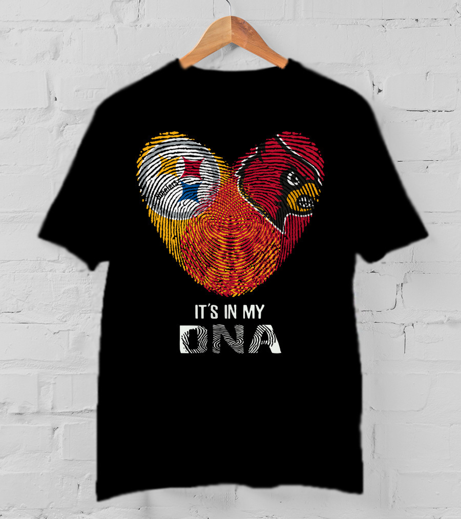 Steelers Cardinals It's In My DNA Fingerprint Heart T-Shirt