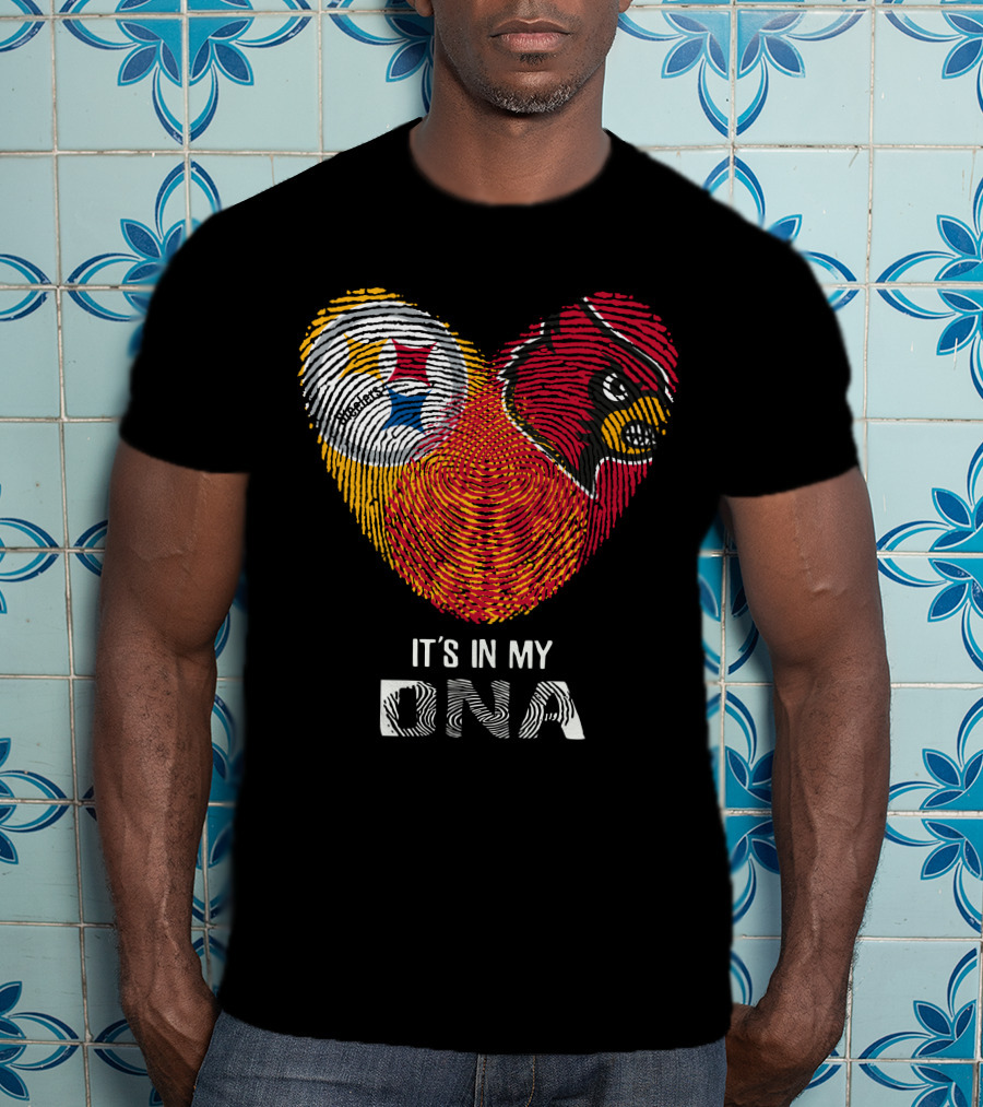 Steelers Cardinals It's In My DNA Fingerprint Heart T-Shirt