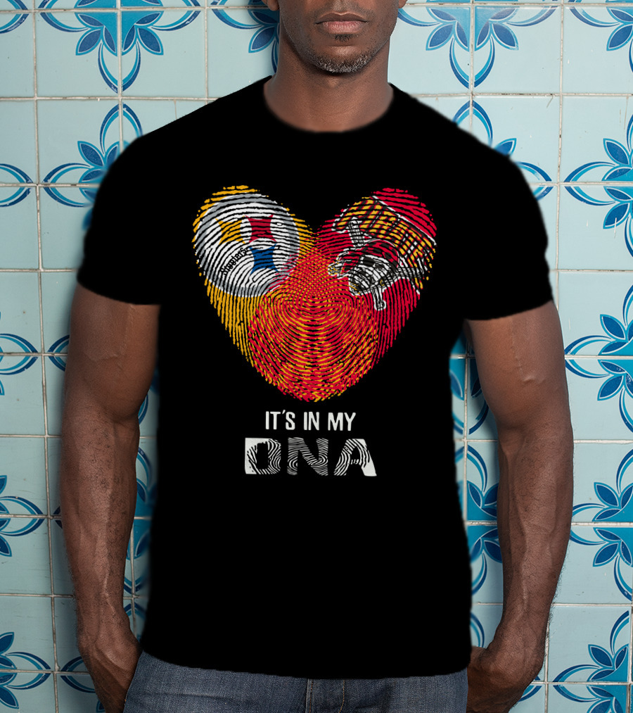 Steelers Pirates It’s In My DNA Fingerprint Heart T-Shirt