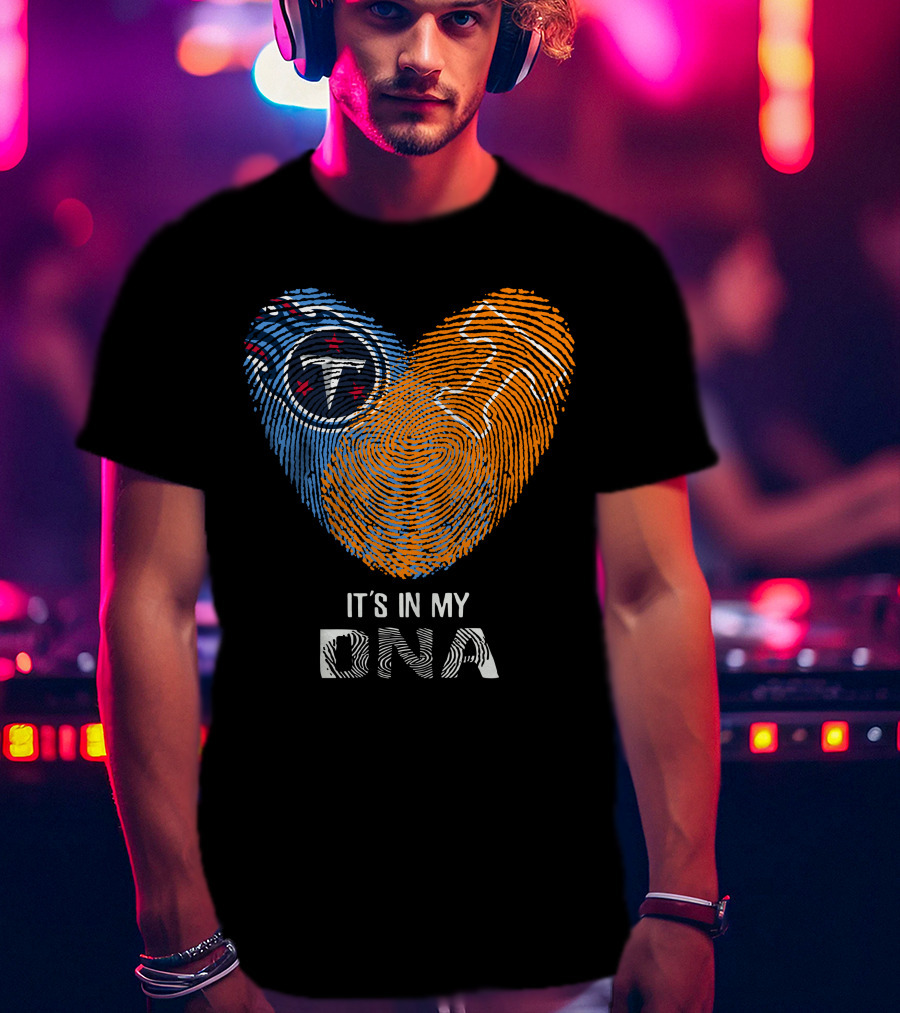 Tennessee Titans It's In My DNA Fingerprint Heart With Team T-Shirt