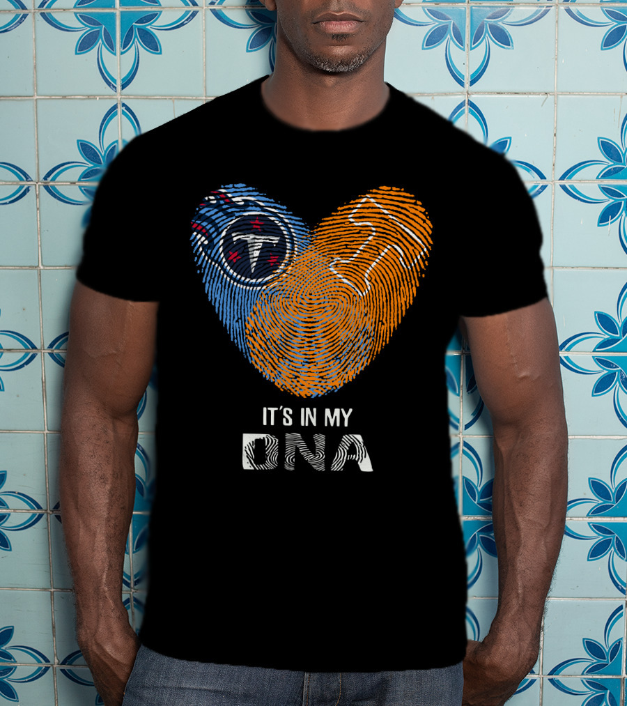 Tennessee Titans It's In My DNA Fingerprint Heart With Team T-Shirt