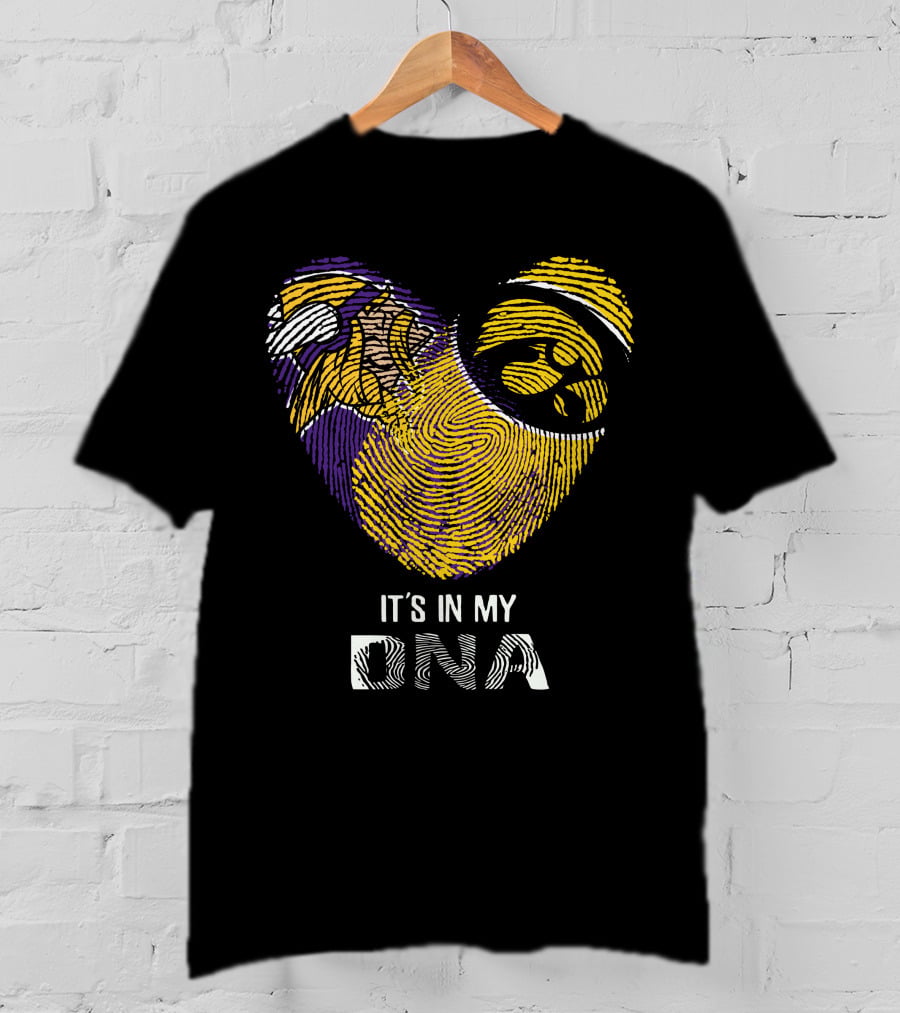 Vikings Iowa Hawkeyes It's In My DNA Fingerprint Football T-Shirt