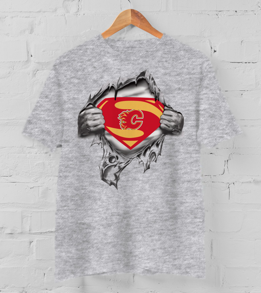 Calgary Flames Superman Logo Crossover T-Shirt