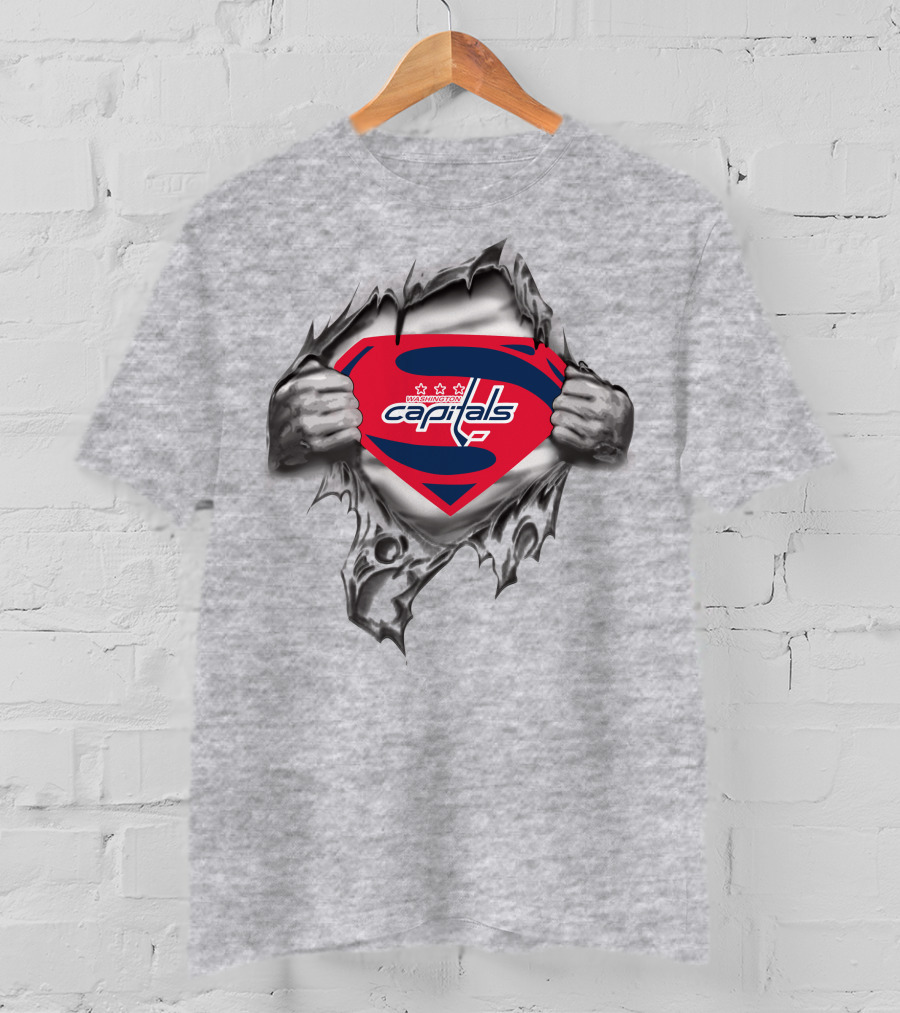 Washington Capitals Superman Logo Revealed Superhero T-Shirt