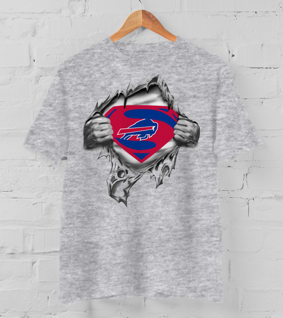 Buffalo Bills Superman Logo Rip T-Shirt