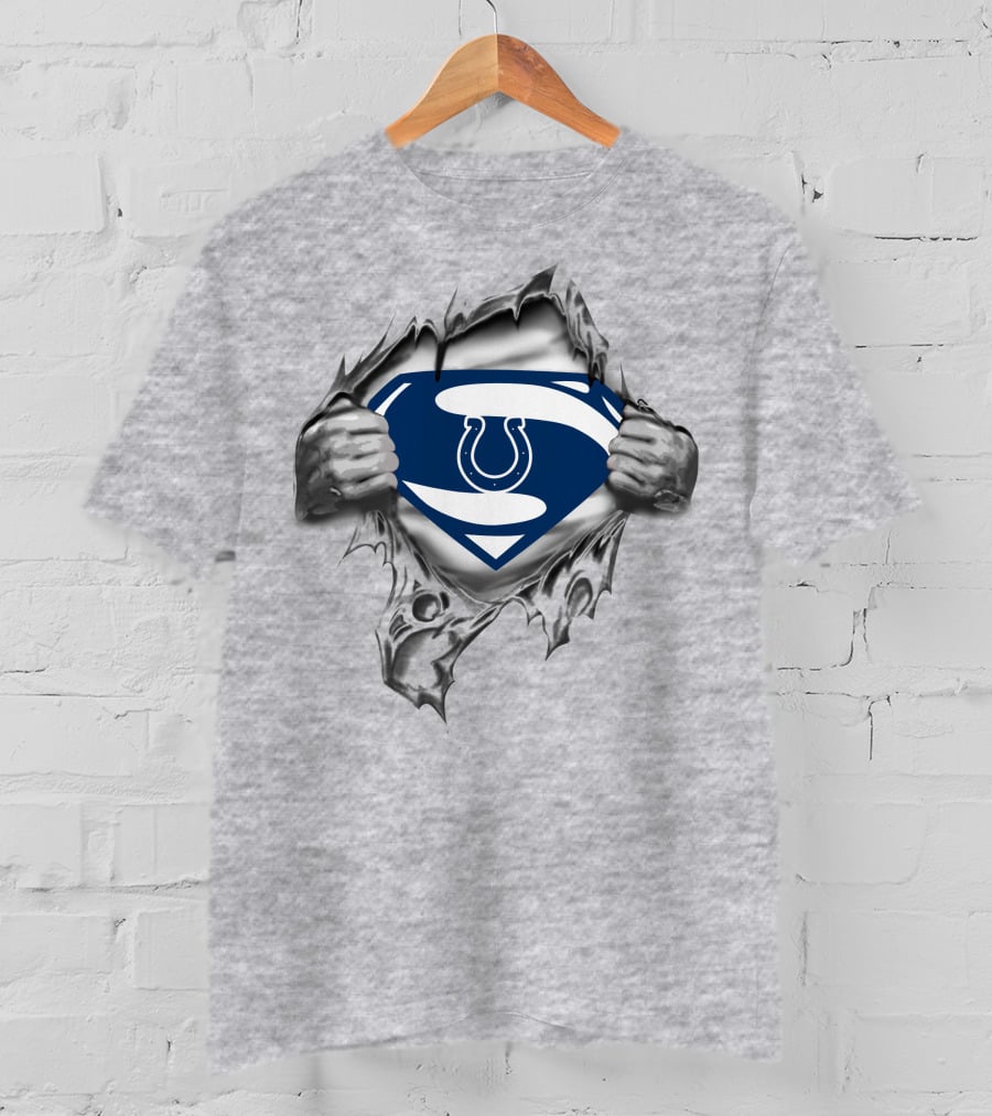 Colts Superman Logo Ripped Chest Iconic T-Shirt