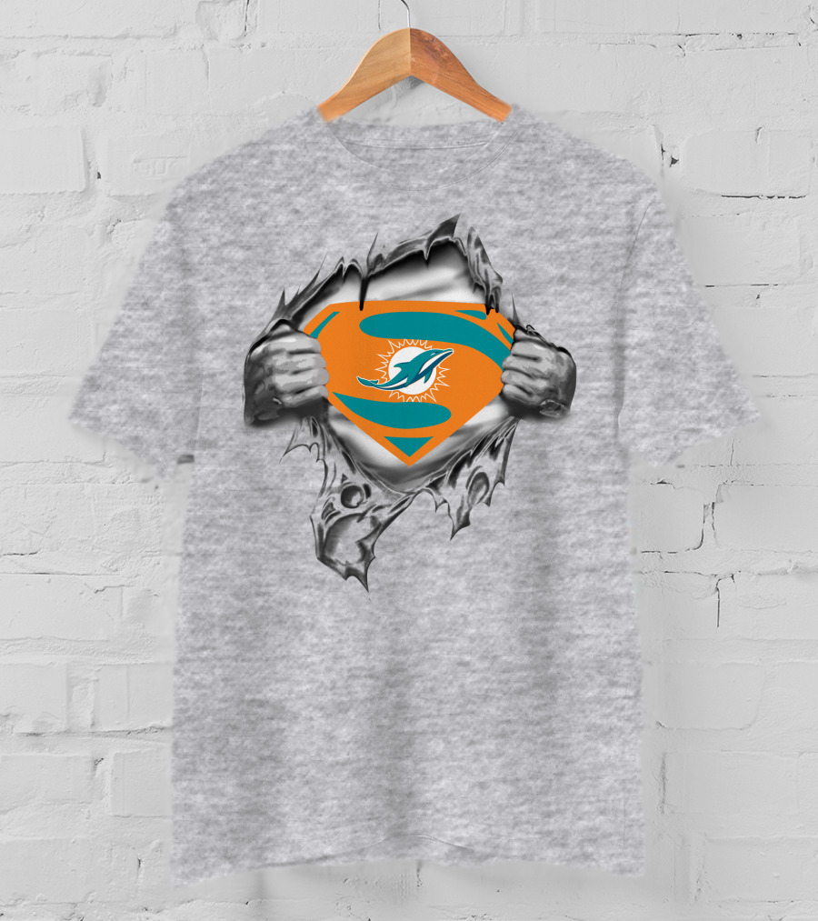 Miami Dolphins Superhero Logo Fusion T-Shirt