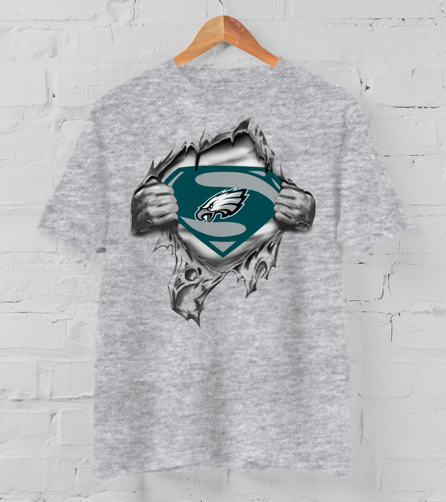 Eagles Superman Logo Torn Suit Concept T-Shirt