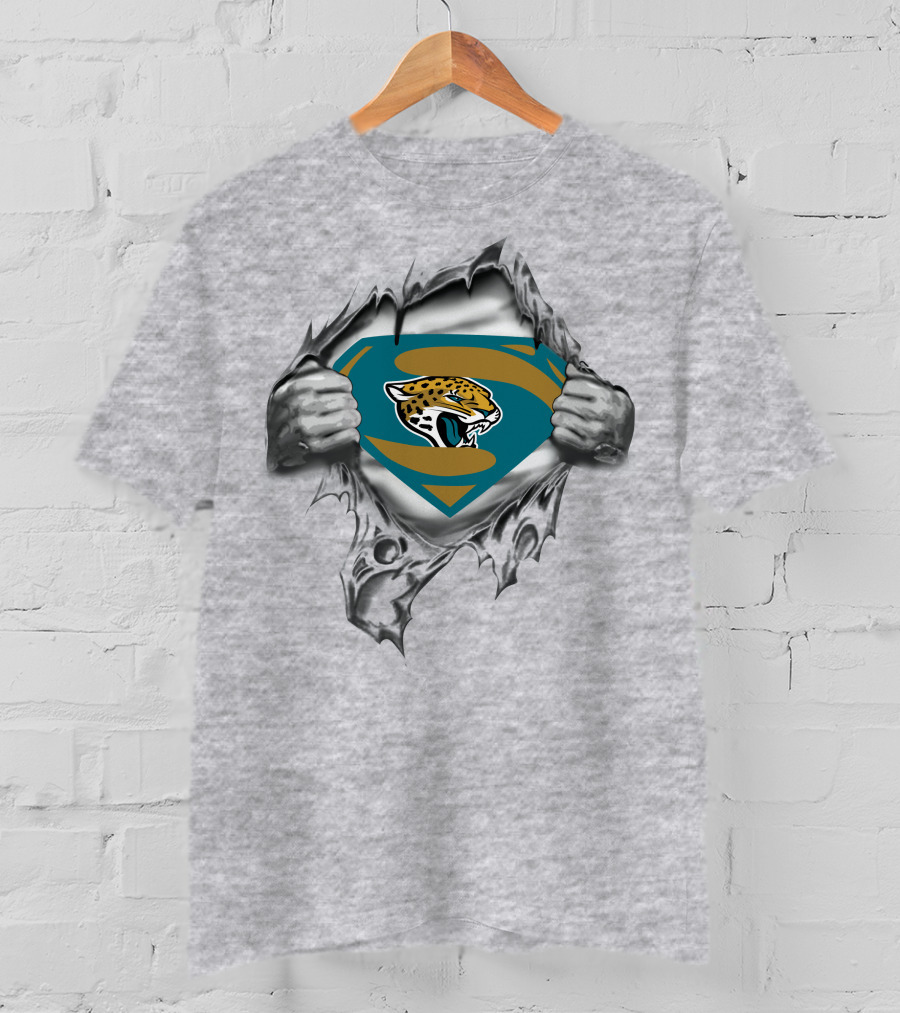 Jaguars Super Logo Reveal With Shield And Jaguar Head T-Shirt