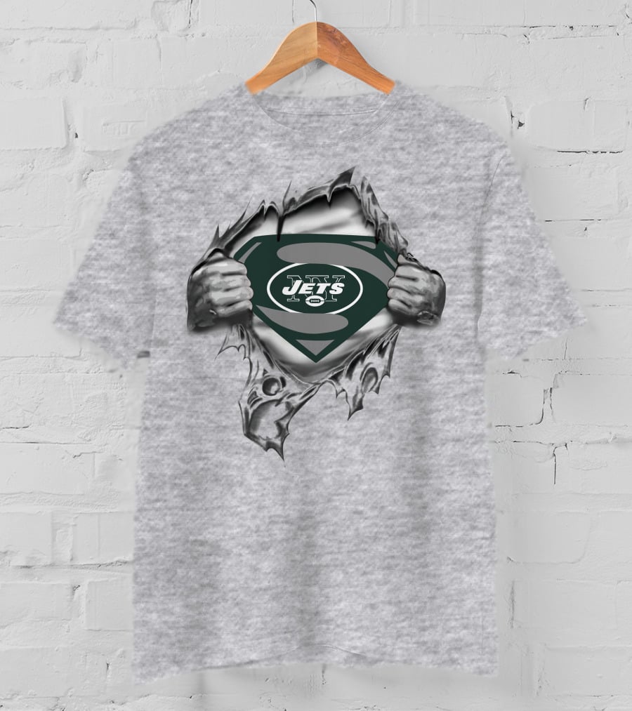 Jets Super Logo Inside Torn T-Shirt