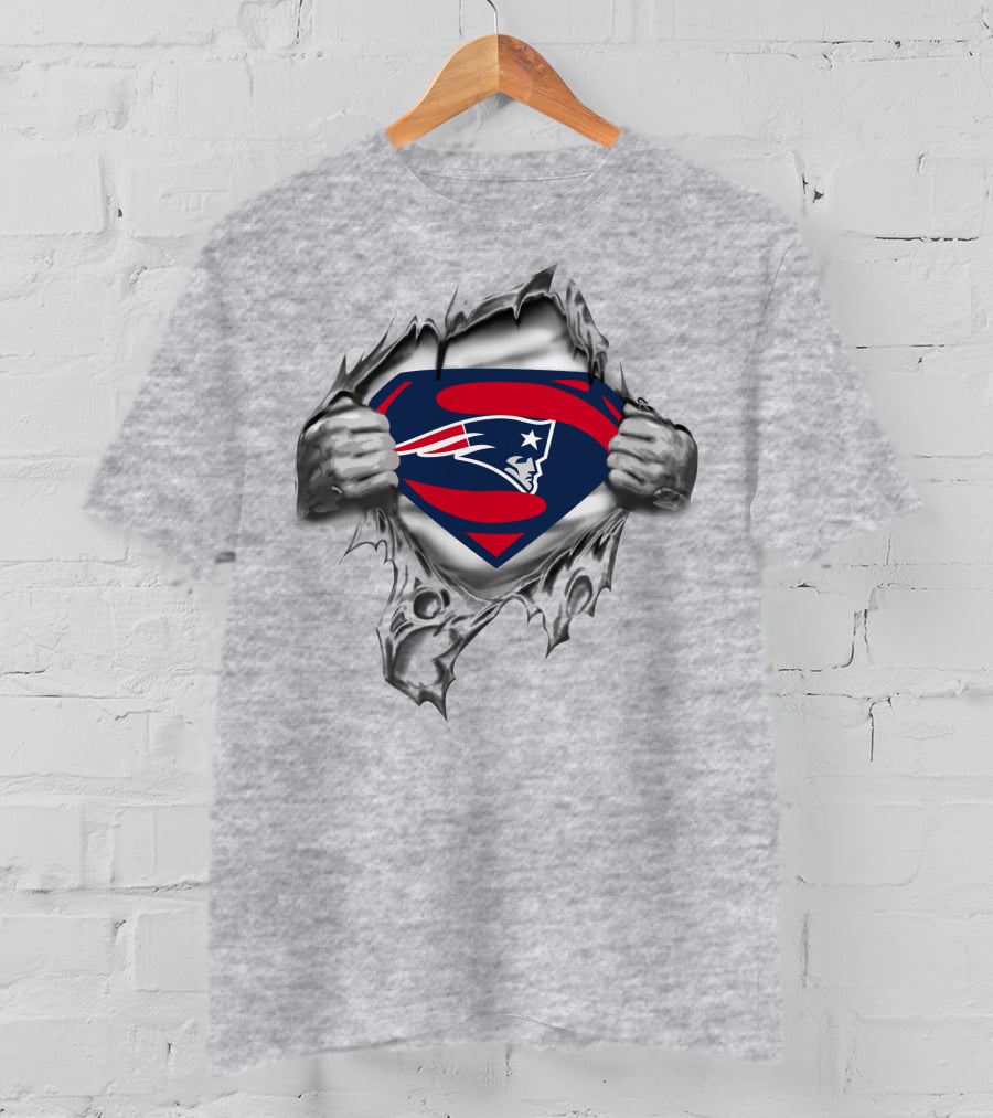 Patriots Logo Superhero Emblem With Tearing Hands T-Shirt