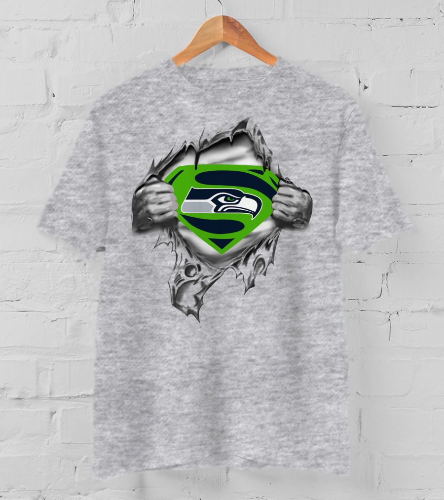Seahawks Logo Revealed Super Man T-Shirt