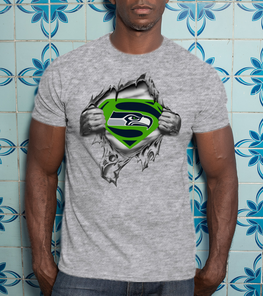 Seahawks Logo Revealed Super Man T-Shirt