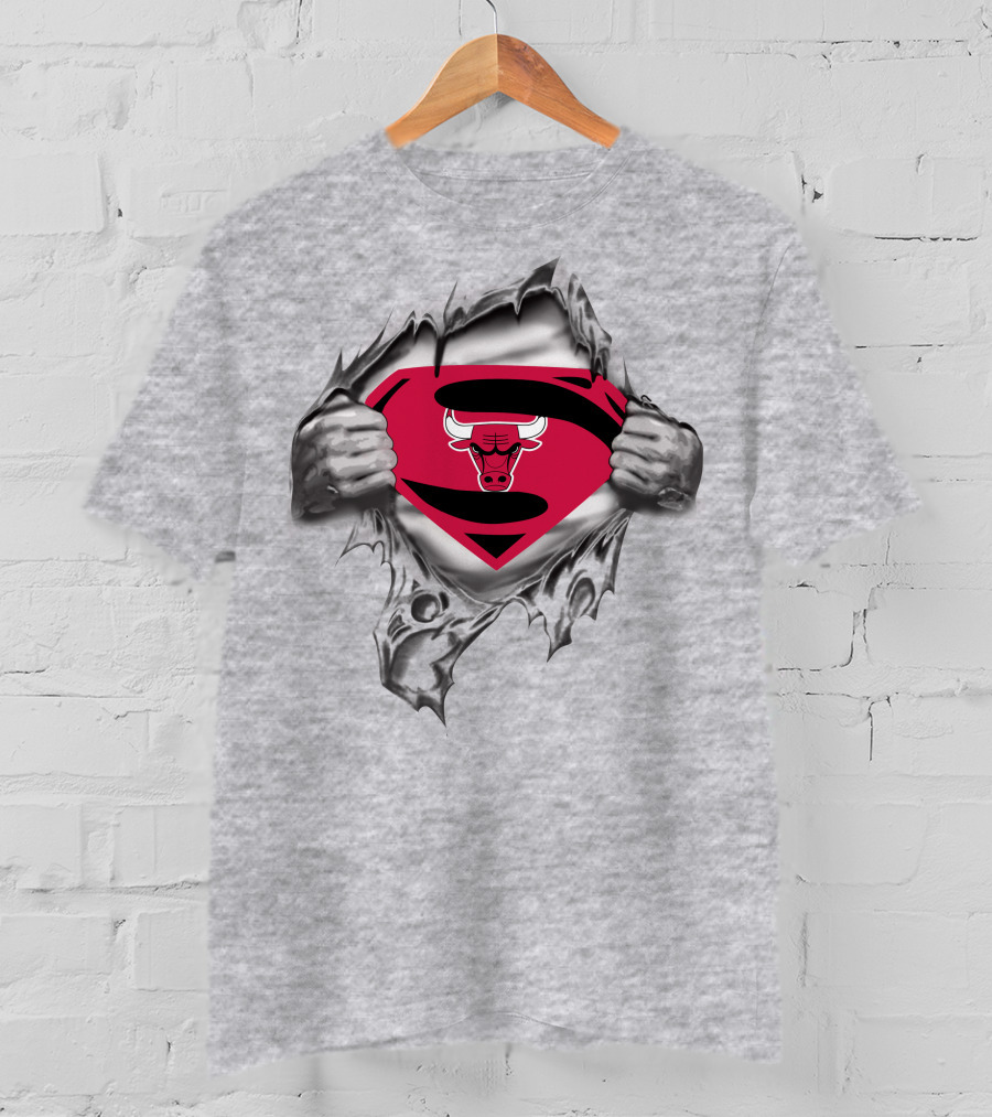 Chicago Bulls Superman Logo Bulls Emblem Superman Shield T-Shirt