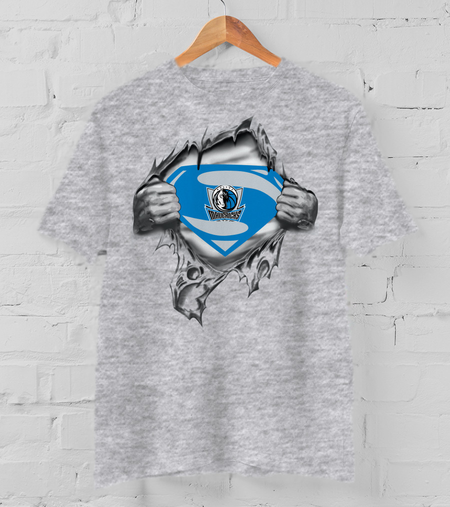 Dallas Mavericks Superman Logo Tear Hero T-Shirt