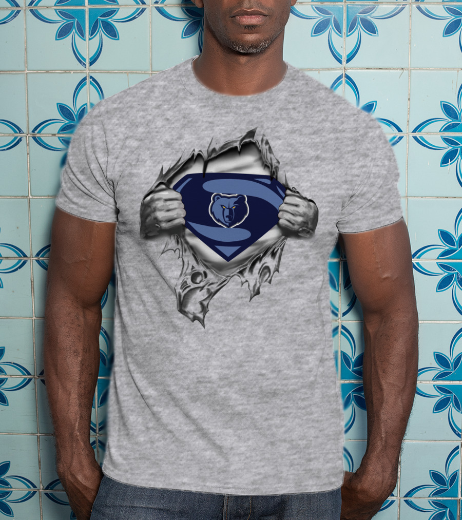 Memphis Grizzlies Superman Logo Bear T-Shirt