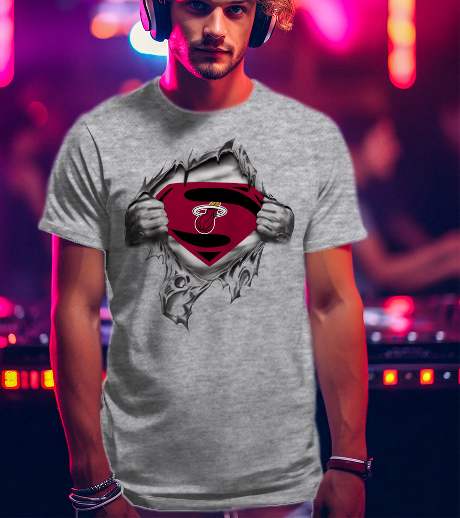 Miami Heat Superman Logo Fusion T-Shirt
