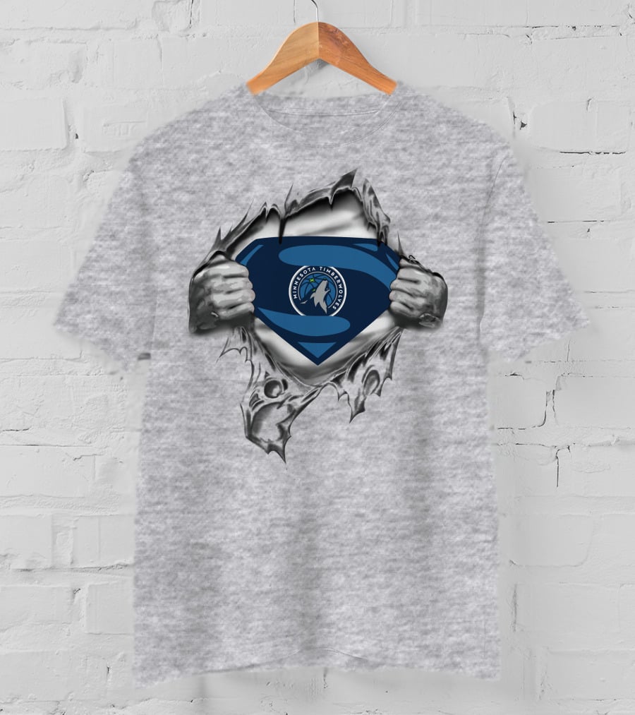 Minnesota Timberwolves Superman Logo Superhero T-Shirt