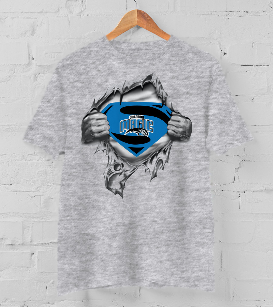 Orlando Magic Superman Logo Torn T-Shirt