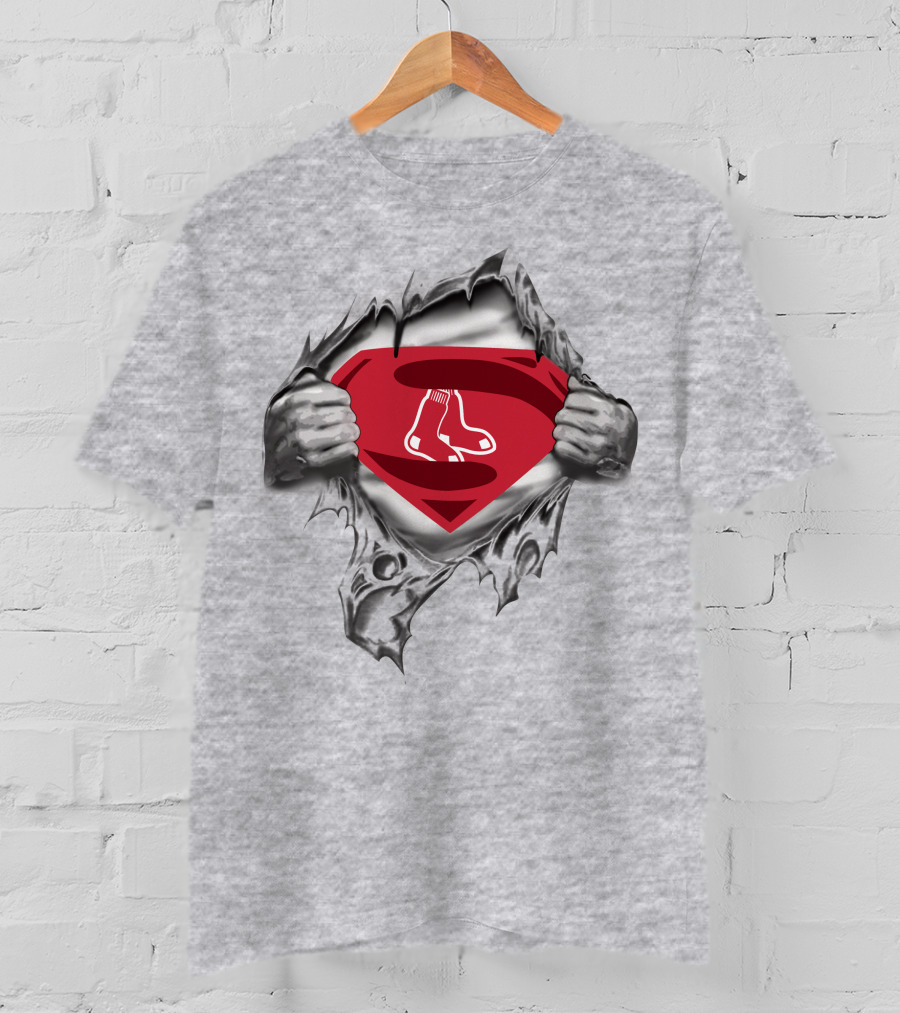 Boston Red Sox Superman Logo Rip T-Shirt