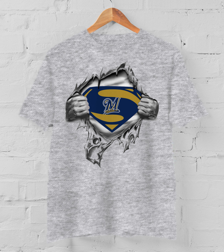 Milwaukee Brewers Superman Logo Mashup T-Shirt