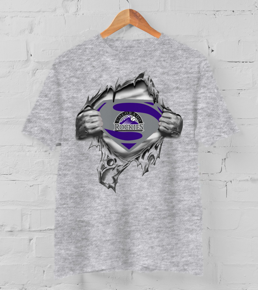 Colorado Rockies Superman Logo Breakthrough T-Shirt