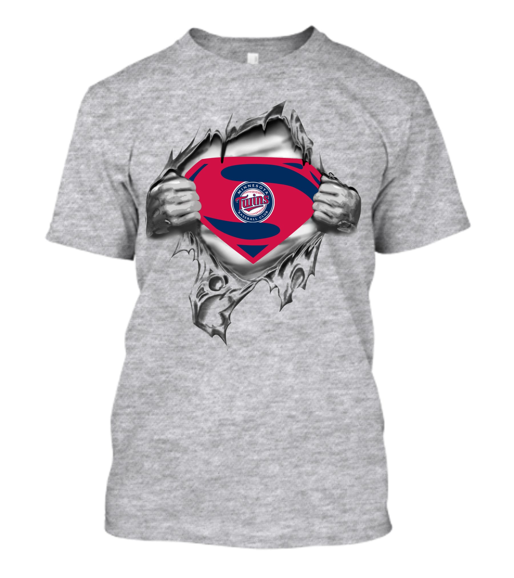 Minnesota Twins Superman Logo Baseball T-Shirt