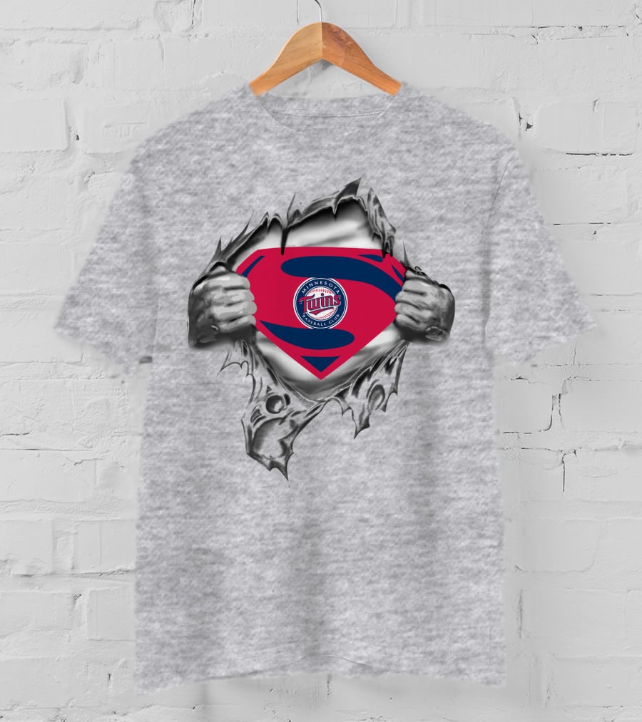 Minnesota Twins Superman Logo Baseball T-Shirt