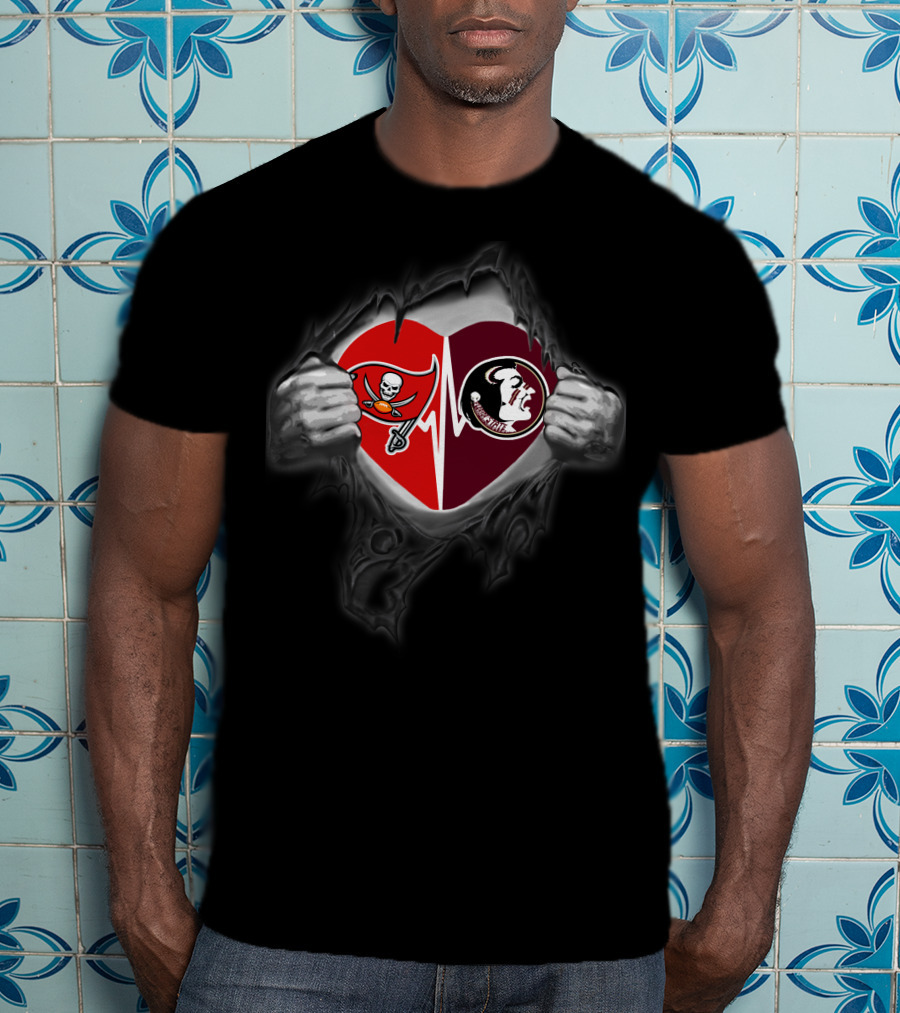 Heart Of Buccaneers And Seminoles Passion T-Shirt