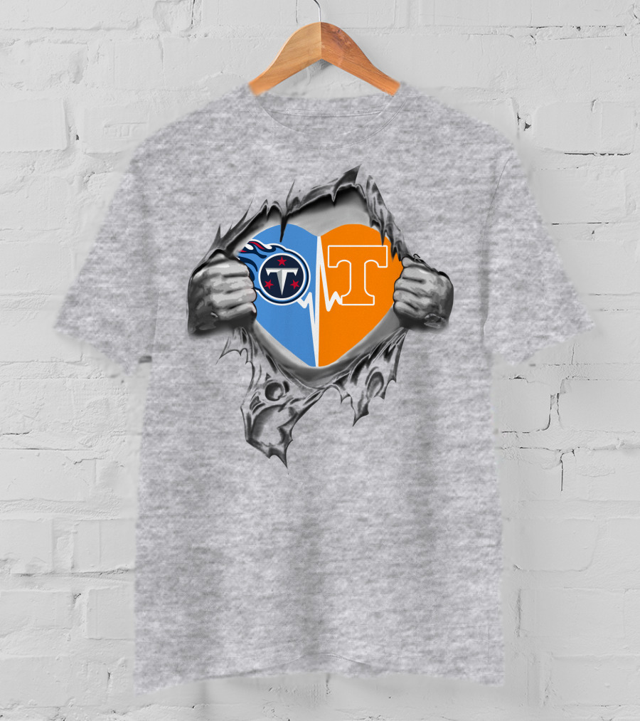 Titans Tennessee Heartbeat Passion And Pride T-Shirt