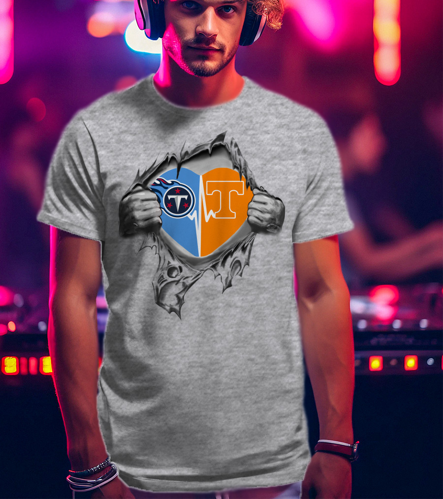 Titans Tennessee Heartbeat Passion And Pride T-Shirt