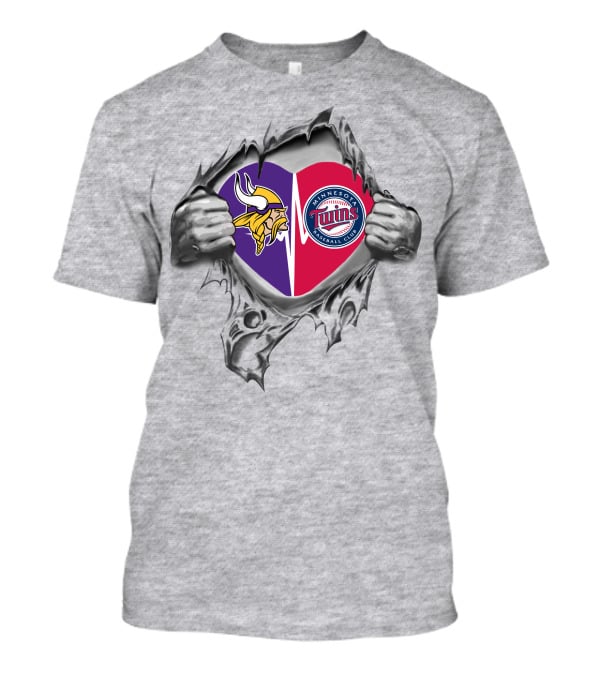 Minnesota Vikings Twins Heart T-Shirt