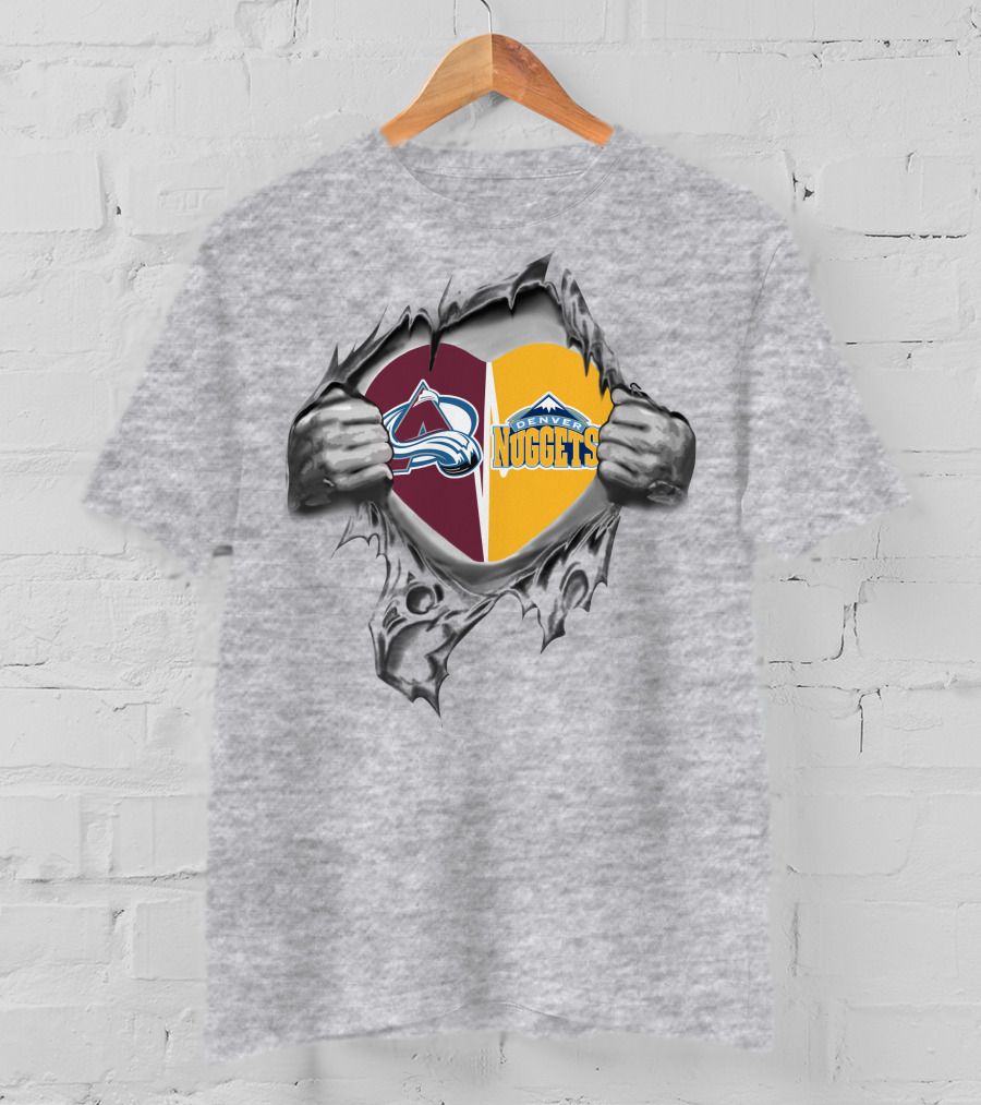 Avalanche Nuggets Heart Denver Sports Loyalty T-Shirt