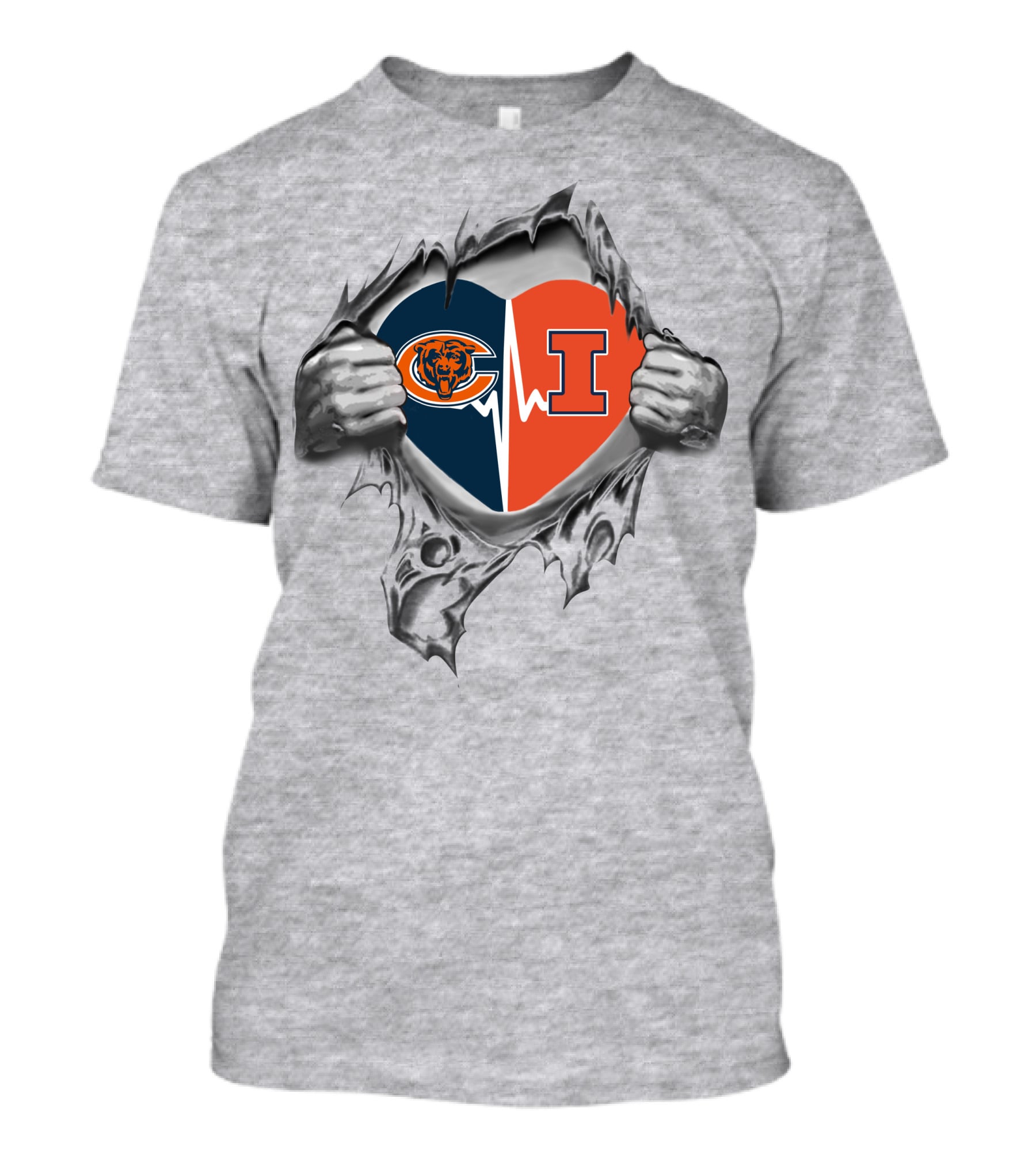 Bears Illinois It's In My Heart Chicago Bears University Of Illinois Fan Passion T-Shirt
