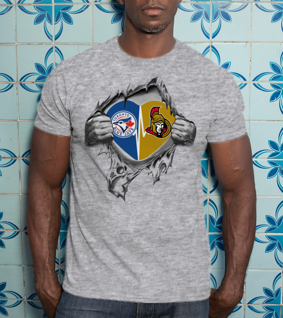 Toronto Blue Jays Ottawa Senators Heart T-Shirt