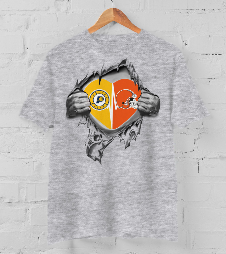 Browns Pacers Heartbeat Fan Passion T-Shirt