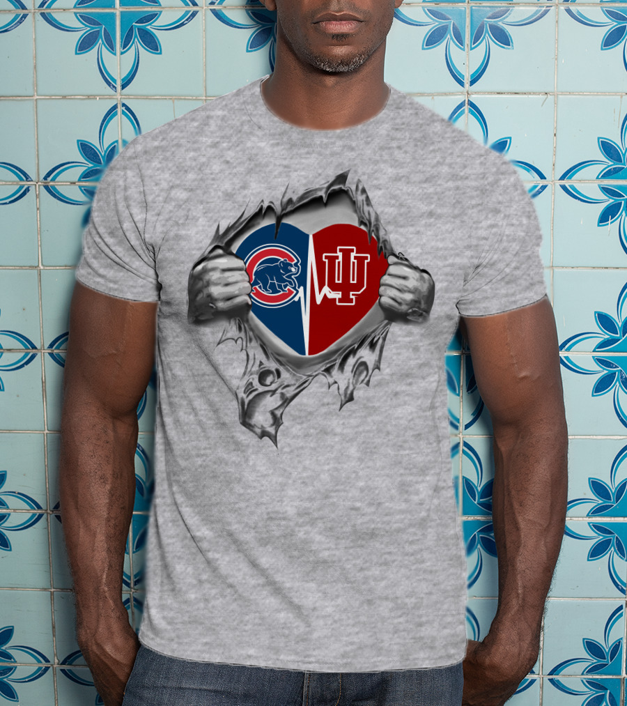 Cubs Hoosiers Heartbeat Chicago Indiana United Heart T-Shirt